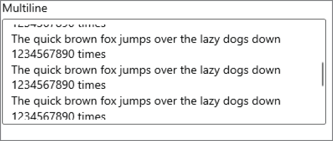 Snapshot of a window titled, multiline.