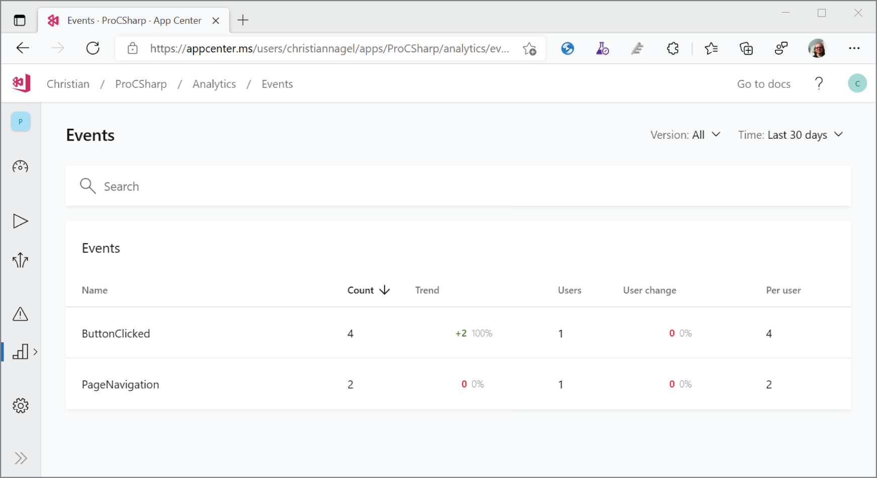 Snapshot of a webpage viewing content related to events in app center website.