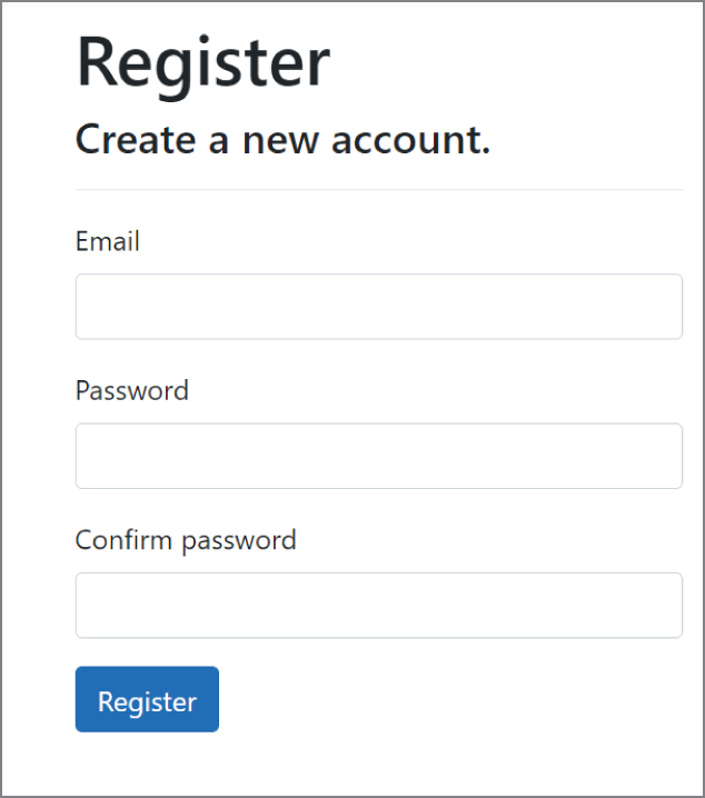 Snapshot of the login page for creating a new account.