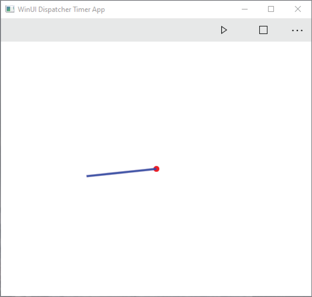 Snapshot of a window titled, Win U I dispatcher timer app.