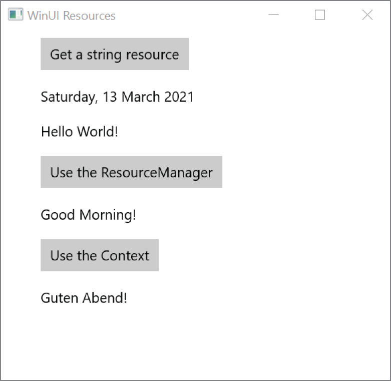 Snapshot of getting a string resource.