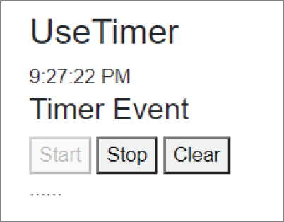 Snapshot of using timer for timer event.