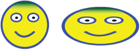 Snapshot of two smiley faces.