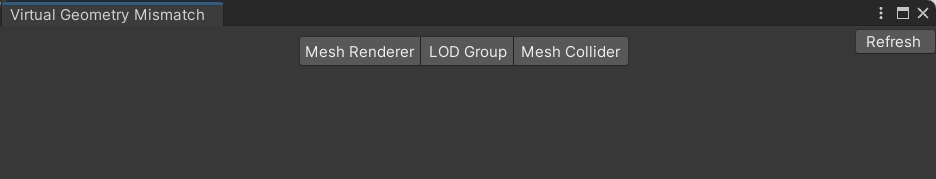  Virtual Geometry Mismatch 窗口