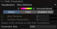 The Cloth Constraints tool
